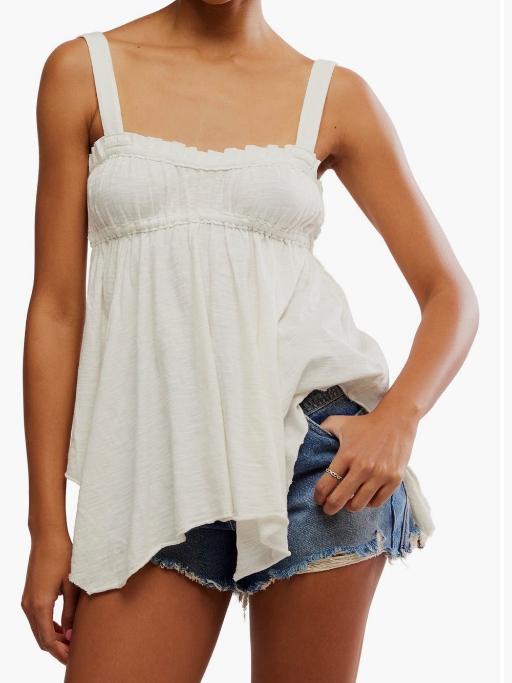 Free People Amaryllis Asymmetrical Cotton Camisole Tank